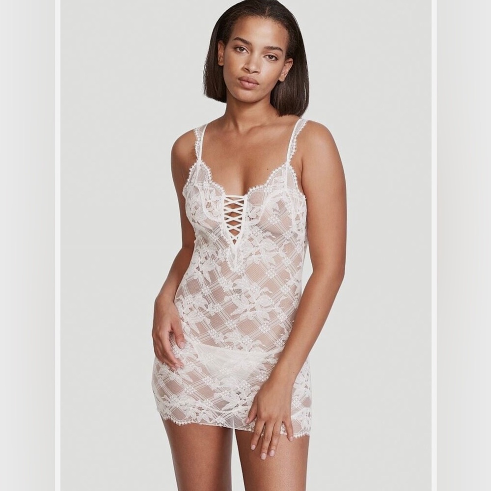 Victoria’s Secret I Do Baby Blue Lace Slip